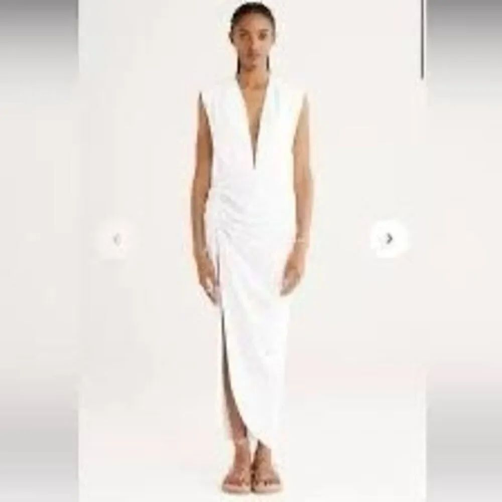 Revolve RUMER The Label Tully Maxi Linen Dress in White NWT Sz M